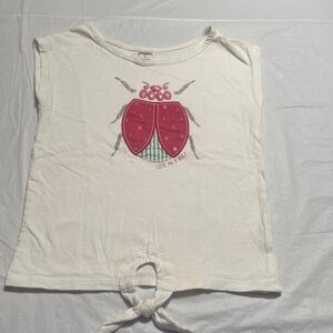 Gymboree White Tee with Pink Ladybug Design